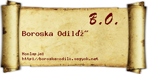 Boroska Odiló névjegykártya